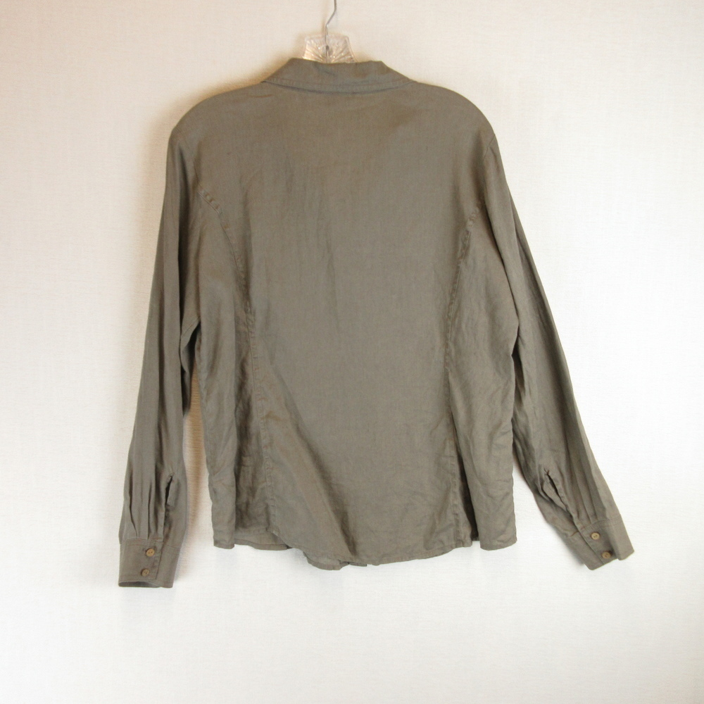 Saks Fifth Avenue Threads Gray Linen Button-Down Shirt Size L - Picture 6 of 9